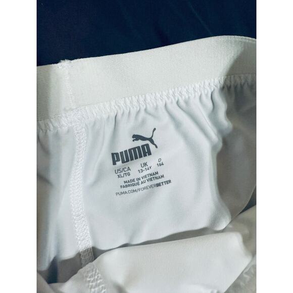 NWOT Puma Girl Kid Size XL White Shortie Shorts Dance Athletic Gymnastics - Picture 2 of 9